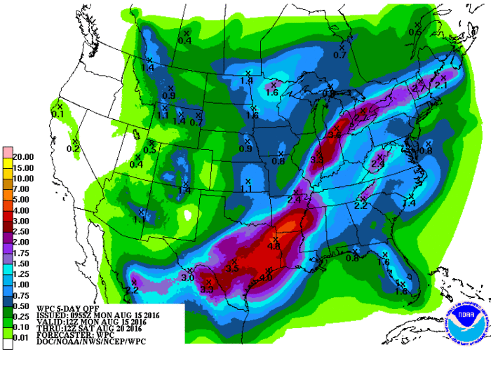 5 Day Rain Forecast