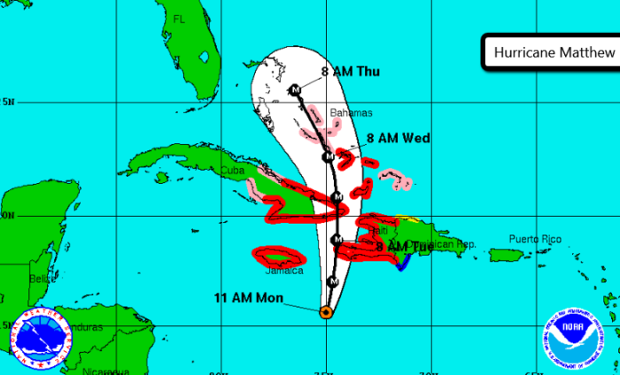 Matthew Forecast October 3 11AM Update