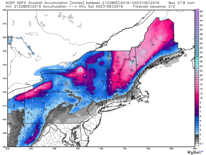 NDFD Snow Forecast