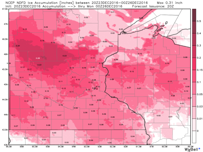 Twin Cities Area Ice Forecast