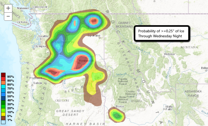 Probability of Ice Over 0.25"