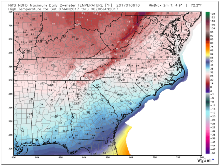 Saturday Temp Forecast