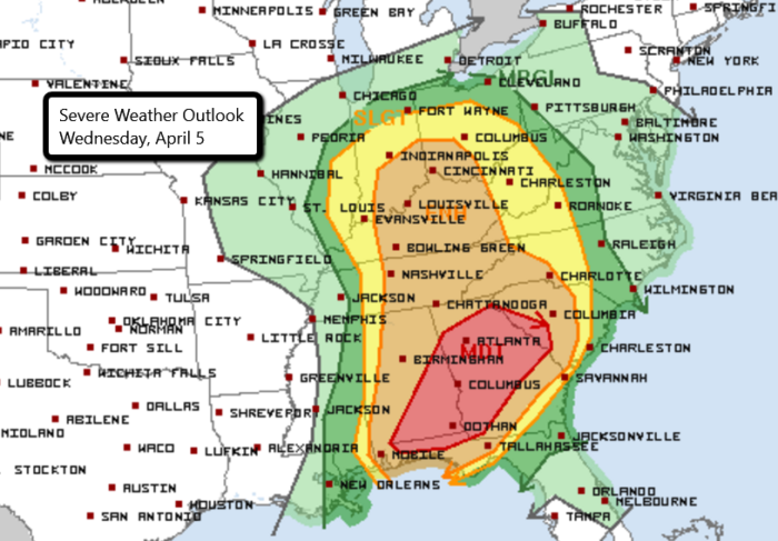 Wednesday Severe Weather Outlook
