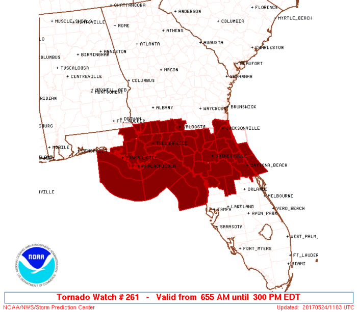 5-24 Tornado Watch until 3PM