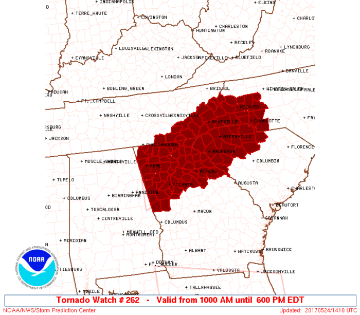 5-24 Tornado Watch until 6PM