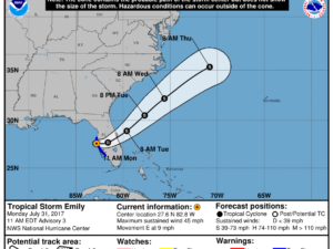 Emily 3 Day Track Forecast