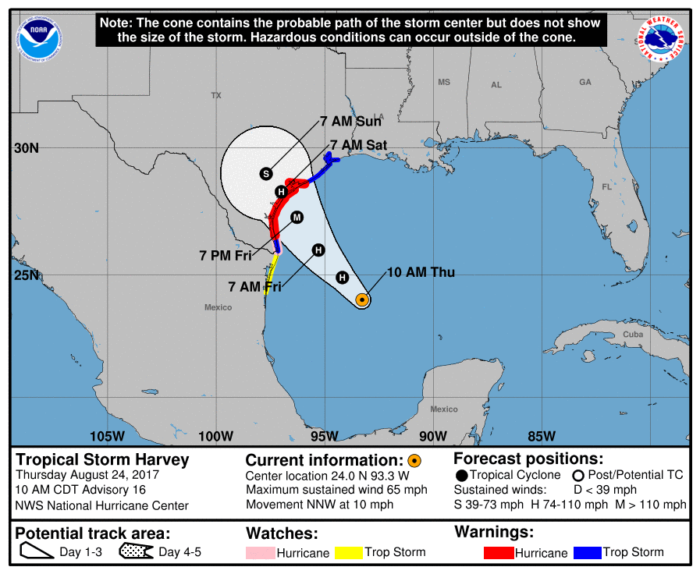 8-24 Harvey Track Forecast