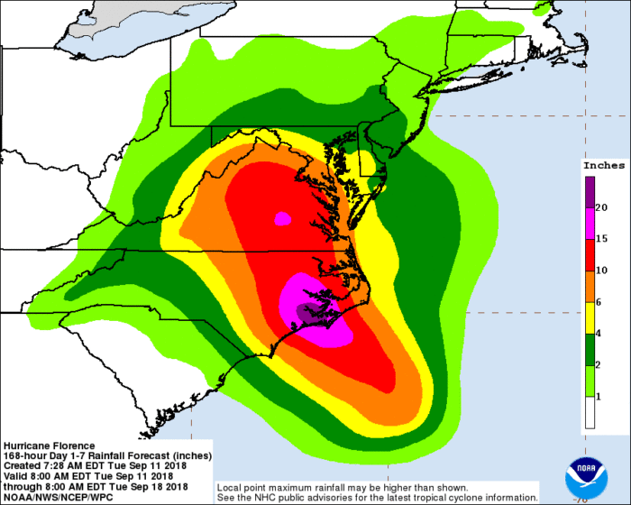 9-11 Florence Rainfall Forecast