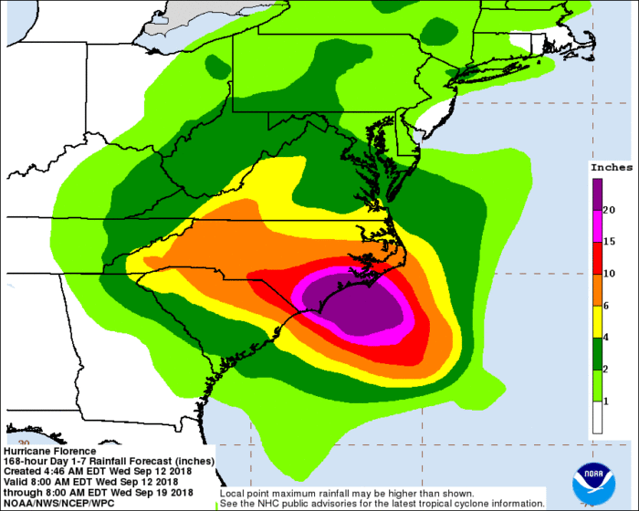 9-12 Florence Forecast Rainfall