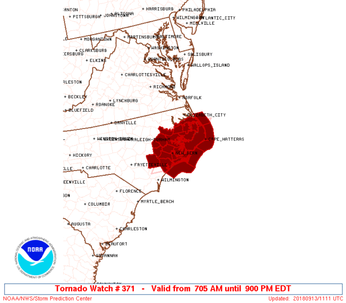 9-13 Florence Tornado Watch