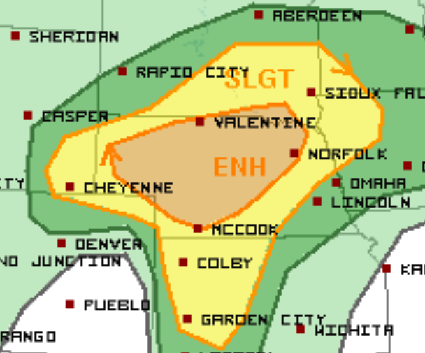 Day 1 Severe Weather Outlook Nebraska