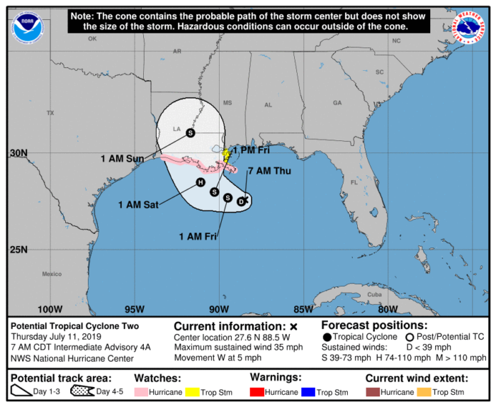 7-11 Potential Tropical Cyclone Two Track