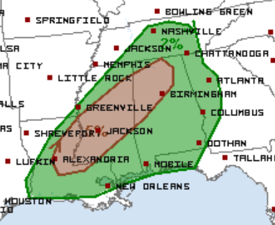 2-11 Day 2 Tornado Outlook