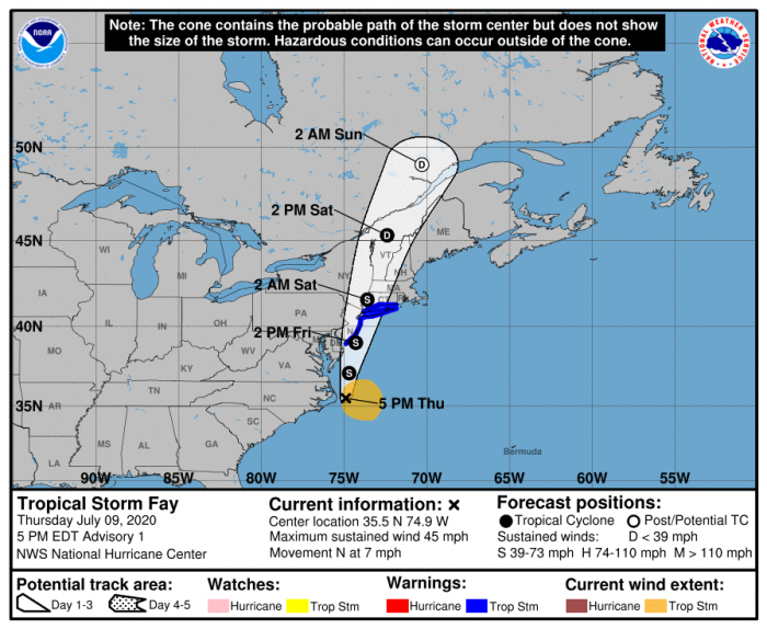 7-9 Fay Track Forecast