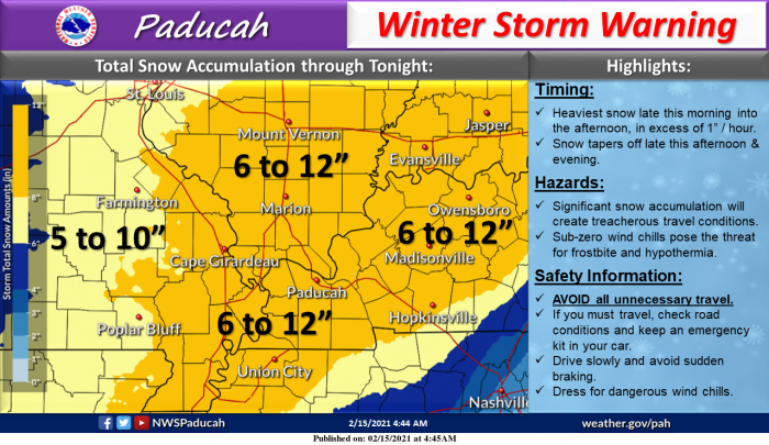 2-15 Snow via NWS Paducah