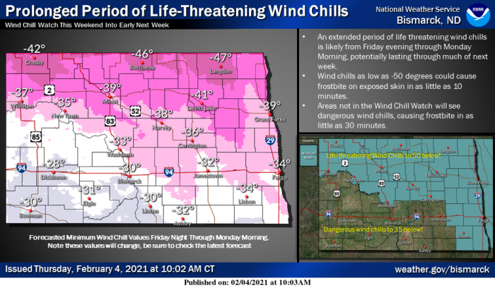 2-4 Cold via NWS Bismarck