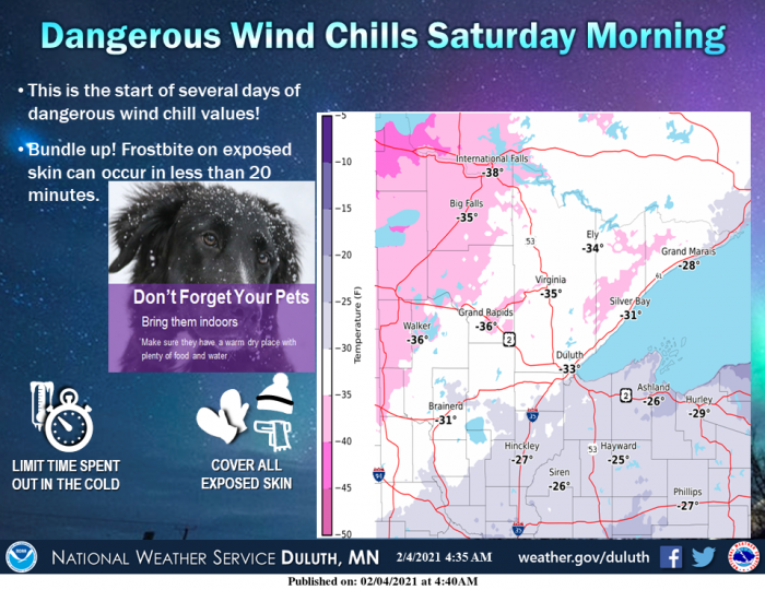 2-4 Cold via NWS Duluth