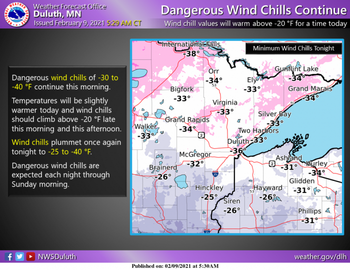 2-9 Cold via NWS Duluth