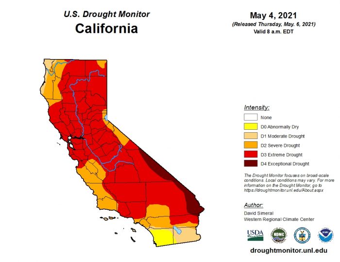 5-11_CA Drought Monitor Map
