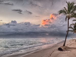 Tropical Beach Sunset Storm Hurricane