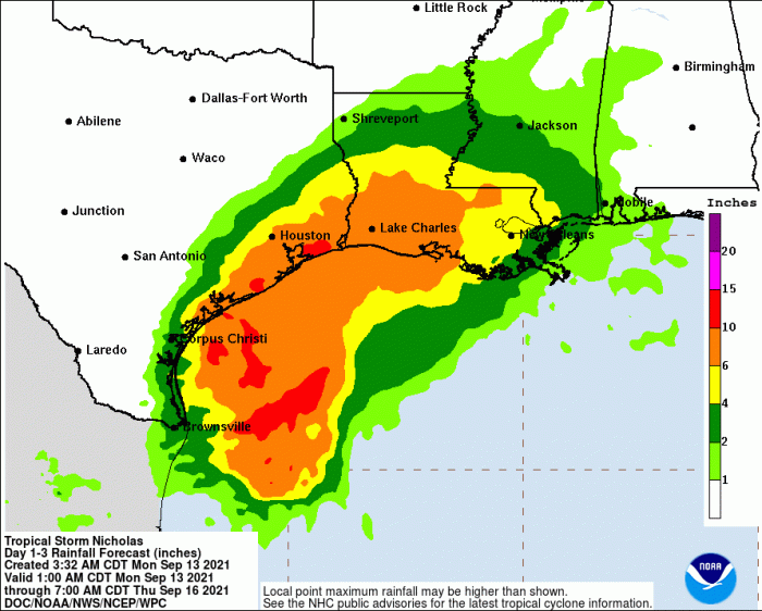 9-13-21 Nicholas Rainfall