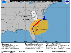 Hurricane Ian Tracking Across the Atlantic Ian continues across Florida